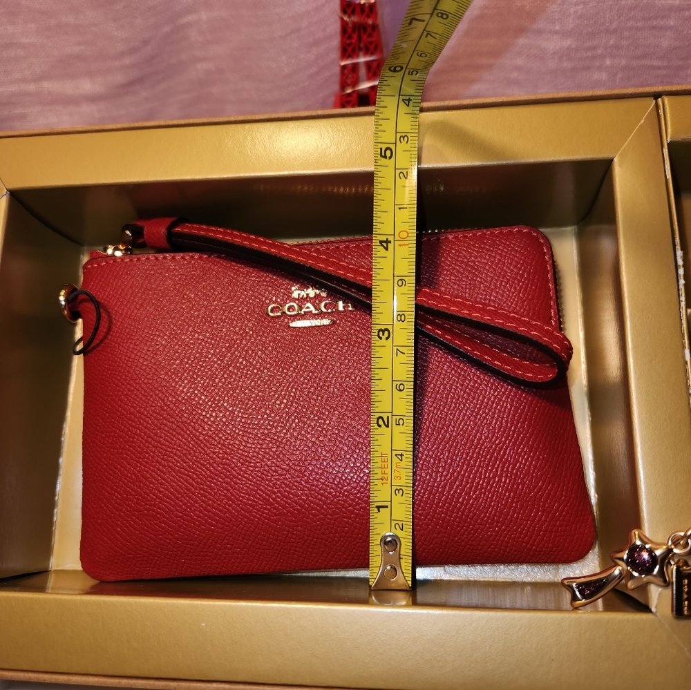 COACH Red Wrislet With Two Charms  NWT - Picture 8 of 9